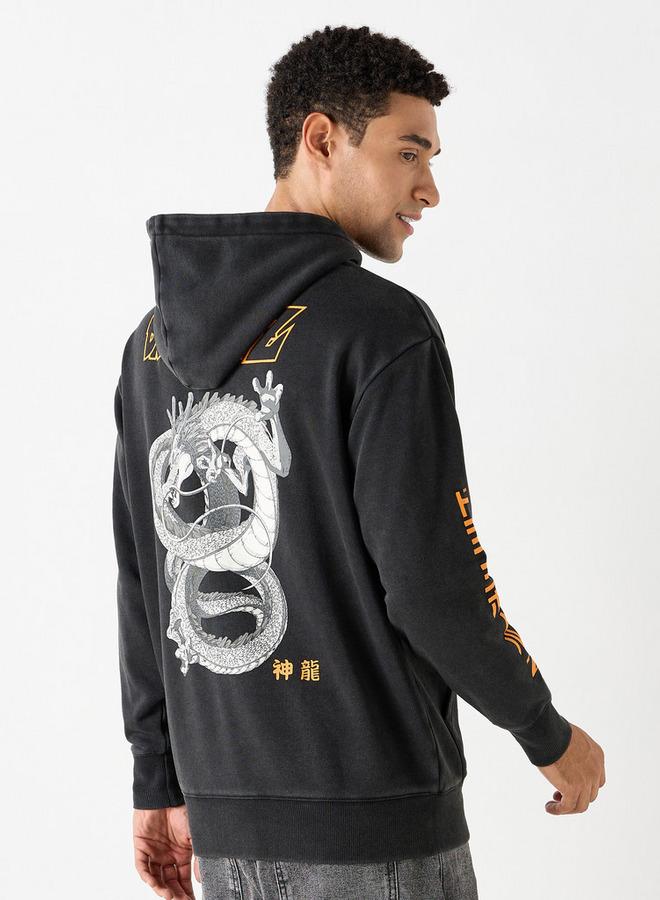 اس بي كاركترز هودي بطبعات دراغون بول زد مع جيب كنغر - Image 1