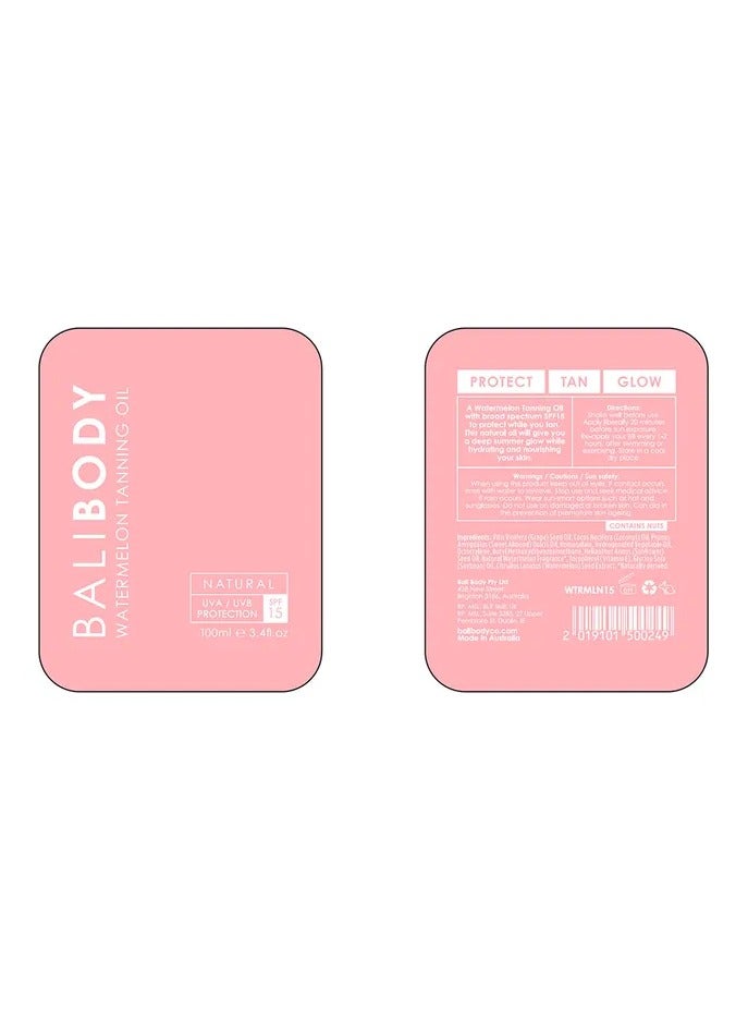 بالي بودي زيت التسمير بالبطيخ بعامل حماية من الشمس 100مل - Image 3