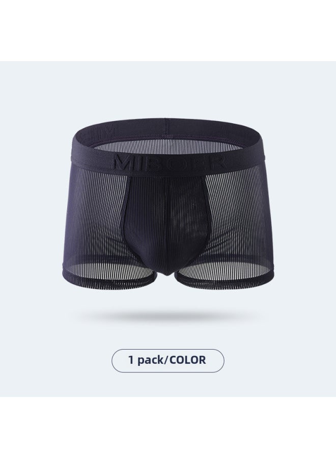 Men's Underwear Ice-feeling Small Cool Breathable Boxers Summer Lightweight Boys Quick-drying Solid Color Four-corner Trousers