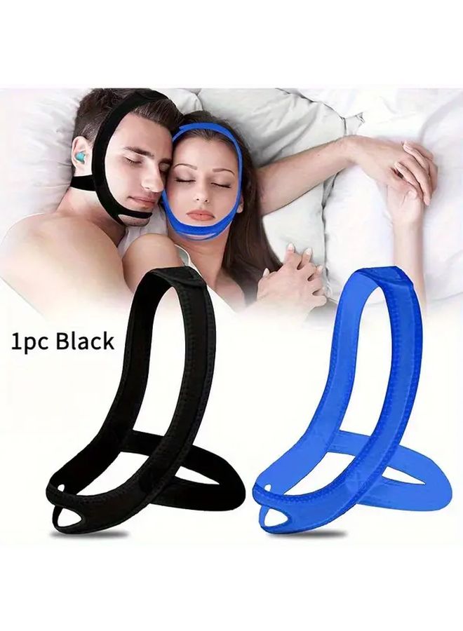 حزام الفم المضاد للشخير باللون الأسود بتصميم مريح لتحسين جودة النوم ودعم محاذاة الفك - Image 2