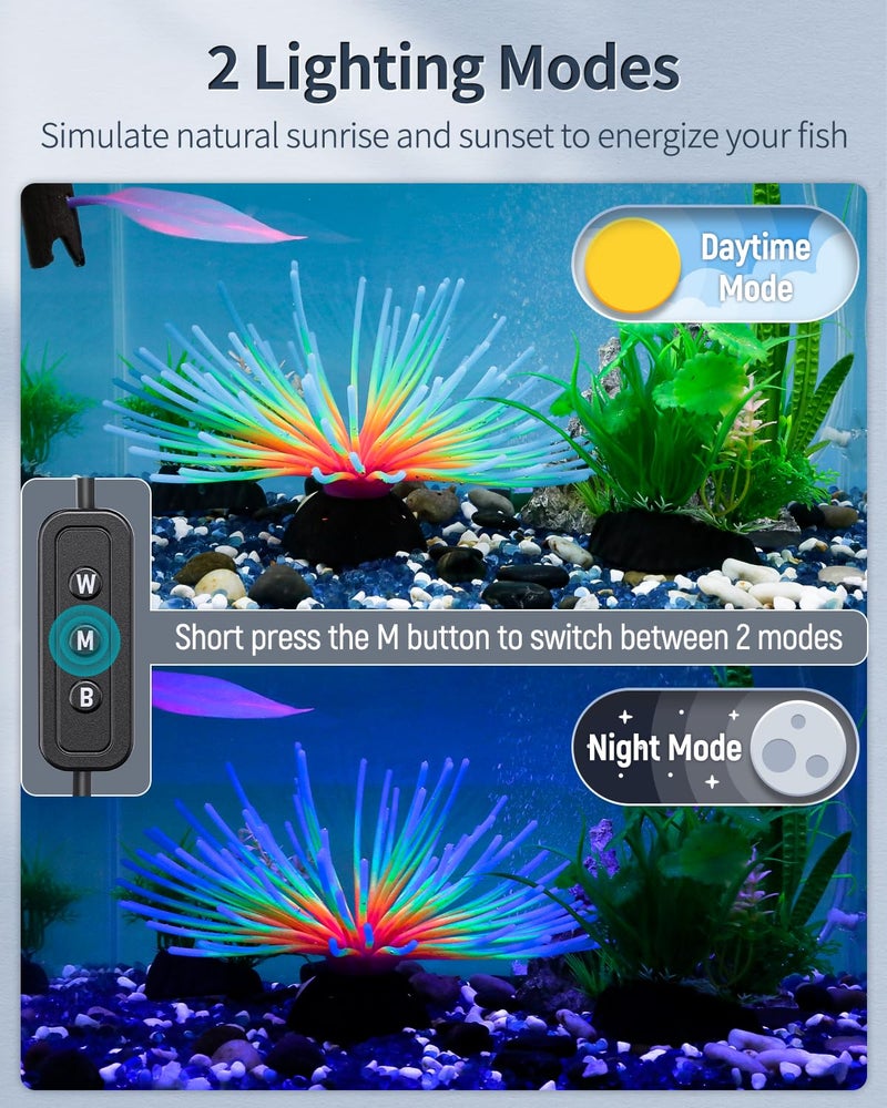 Pawfly 6 W Aquarium LED Light for 6" to 10" Fish Tanks Extendable Fish Tank Light with Full Spectrum Brilliant White Blue Red Lights with Daytime & Night Modes and Adjustable Brightness - Image 4