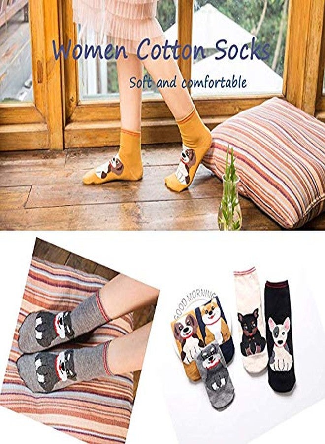 Malvina جوارب قطنية قصيرة للكاحل من مالفينا للنساء، مطبوعة برسومات حيوانات لطيفة (بني، مقاس حر) - (عبوة من قطعة واحدة) - Image 5