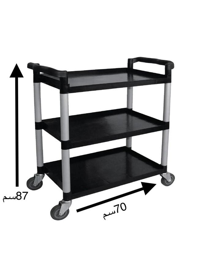 كادي ون عربة تخزين  و تقديم طعام متحركة 3 رف بلاستيك 70×87 سم - Image 4