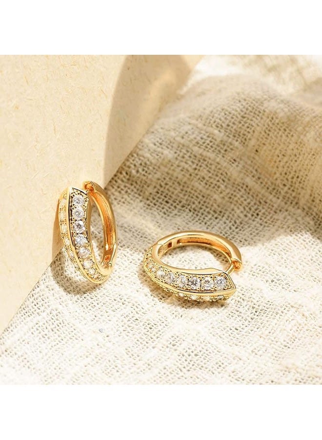 Mevecco Women Huggie Earrings Gold Hoop Sleeper 14K Gold Filled Small Simple Handmade Hypoallergenic Everyday Jewelry - Image 5