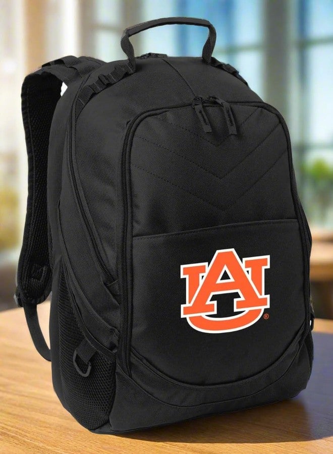 Broad Bay Auburn Backpack Auburn University Laptop Computer Bag (Black - Orange Logo) - Image 2