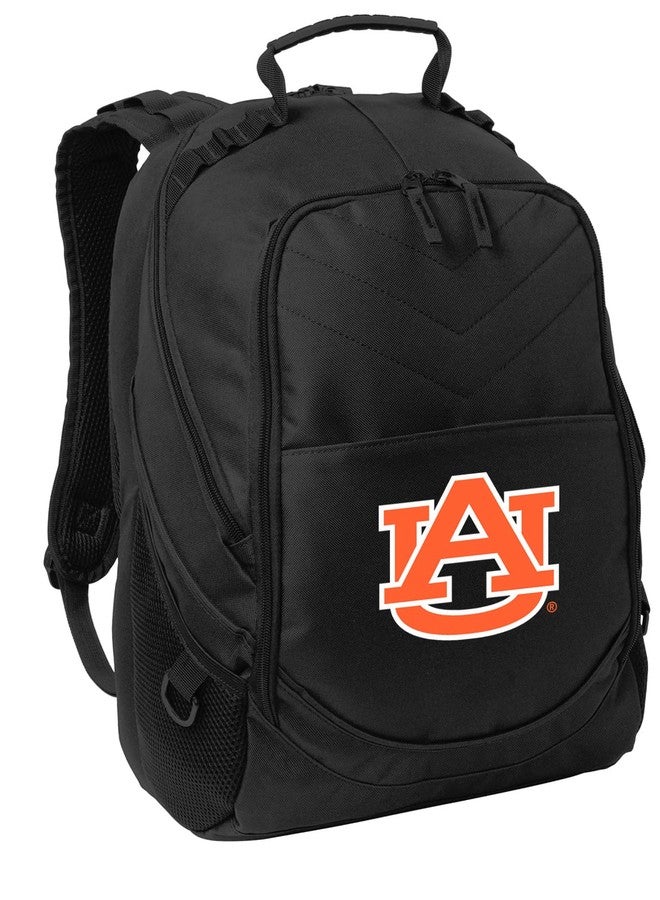 Broad Bay Auburn Backpack Auburn University Laptop Computer Bag (Black - Orange Logo) - Image 1