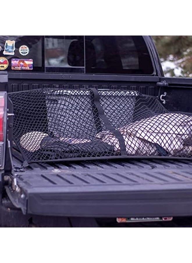 Generic - Highly Elastic Cargo Net, Simple Truck Bed Cargo Mesh Organizer, Suitable for Daily Light Loads of Trucks, 4'x4' Stretches to 7'x7' (Double Layer) - Image 1