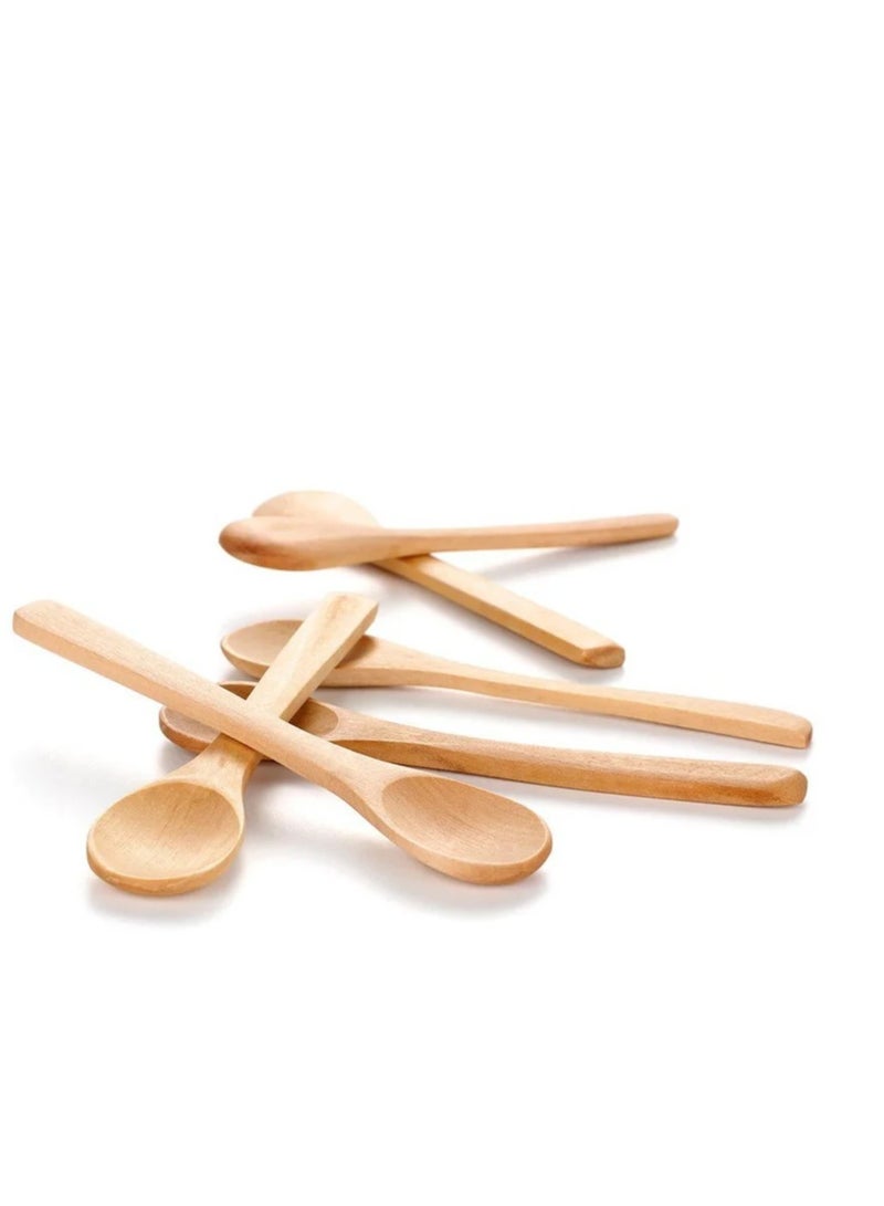 Wooden Spice Spoons – 6-Piece Mini Natural Wood Measuring Spoons for Salt, Sugar, Spices, Tea, Coffee – Eco-Friendly Kitchen Utensils 