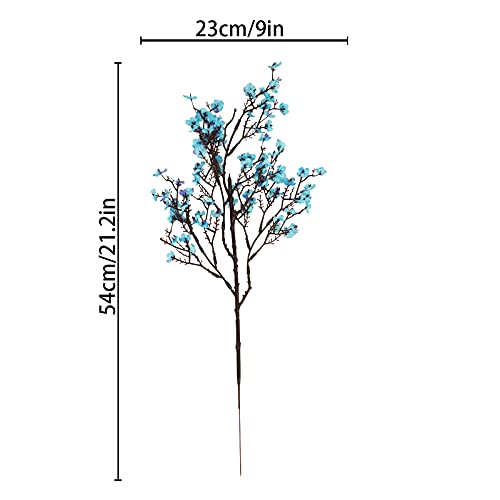 Uieke 6 Pcs Artificial Baby Breath Flowers Fake Gypsophila Bouquets Faux Silk Flower Real Touch Flowers for Wedding Farmhouse Decor DIY Home Party Office Kitchen Hotel Bathroom Garden Blue - Image 4