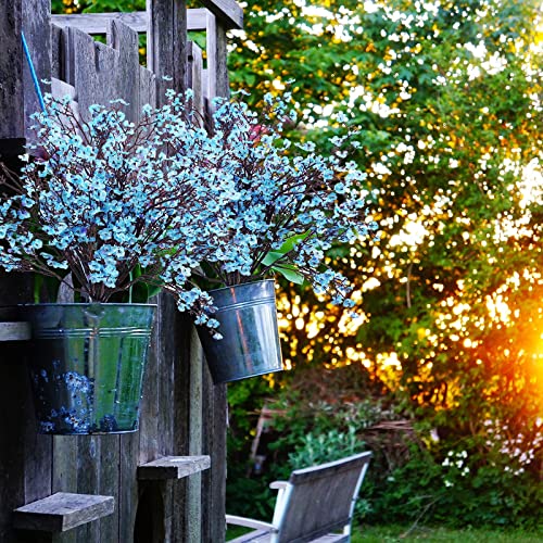 Uieke 6 Pcs Artificial Baby Breath Flowers Fake Gypsophila Bouquets Faux Silk Flower Real Touch Flowers for Wedding Farmhouse Decor DIY Home Party Office Kitchen Hotel Bathroom Garden Blue - Image 5