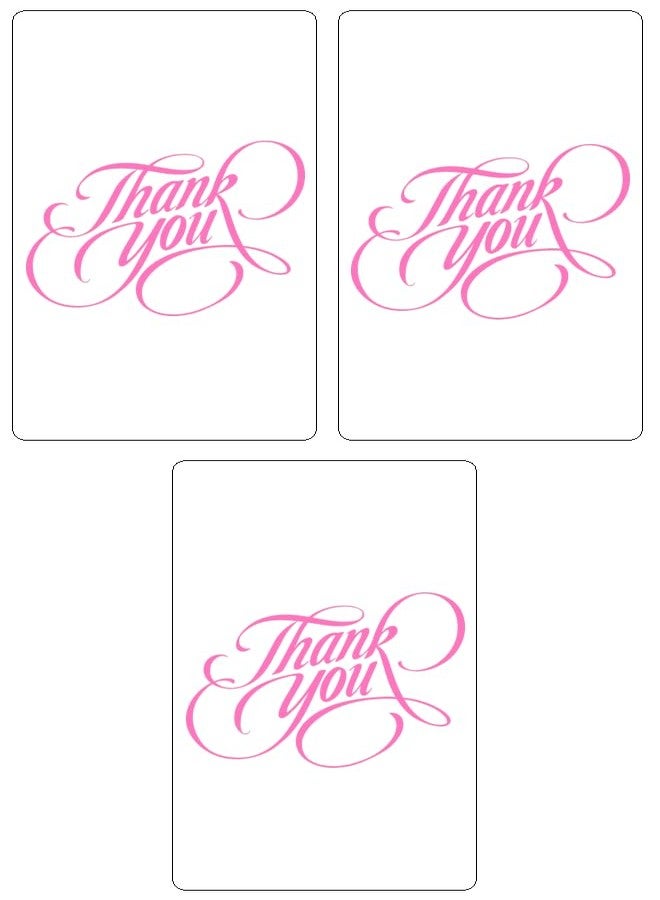RokAPary 60 Modern Thank You Miniatures Candy Bar Wrapper in Pink, Adorable Stickers for Weddings, Bridal Shower Engagement Party Decorations, Favors, Party Supplies. Candy Not Included. Made in USA - Image 3