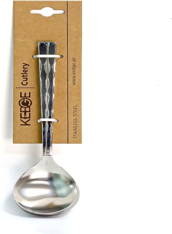 AKDC Kedge 6 Pieces Spoon Set, Stainless Steel Teaspoons Soup Soda Tea Coffee Ice Cream Dessert Spoons Stainless Steel Silver Color Stain Resistant, Cutlery Spoons For Kitchen Or Restaurant (Soup Spoon) - Image 1