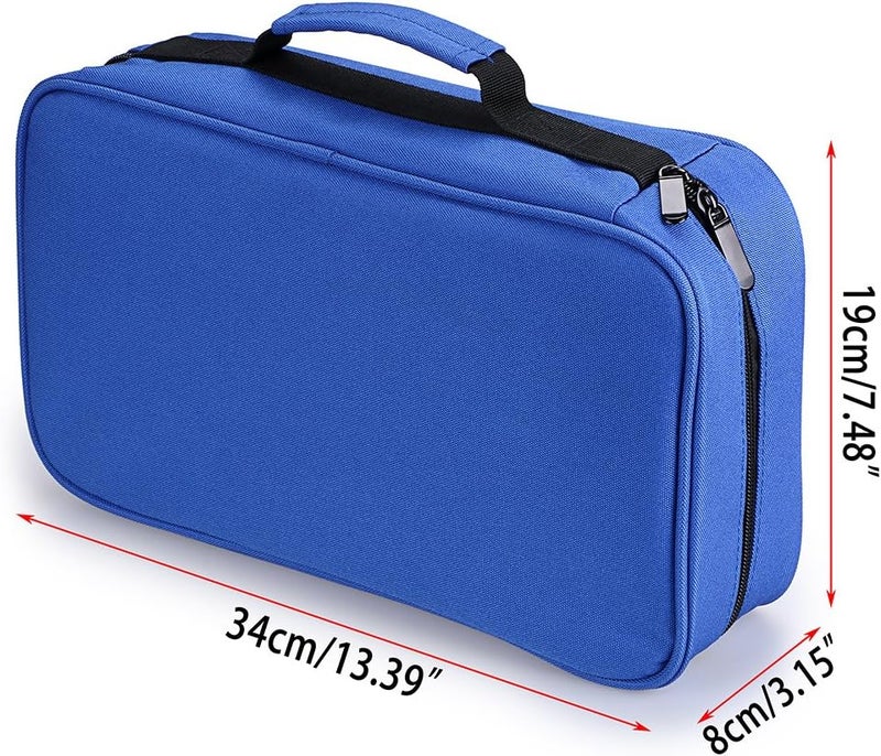 BTSKY 60 Slots Art Marker Carrying Case - Canvas Zippered Storage for Markers and Lipsticks (Blue) - Image 2