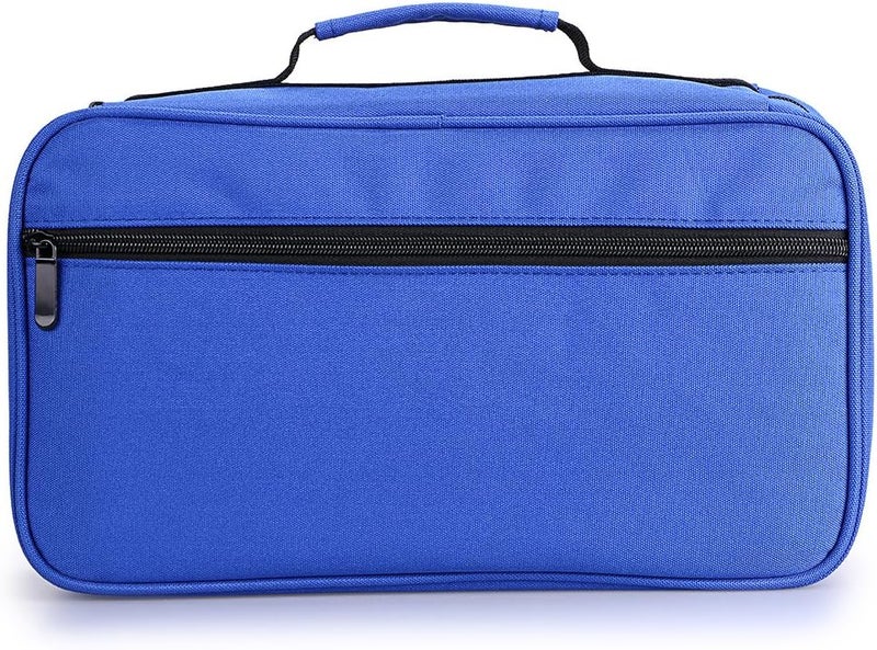 BTSKY 60 Slots Art Marker Carrying Case - Canvas Zippered Storage for Markers and Lipsticks (Blue) - Image 3