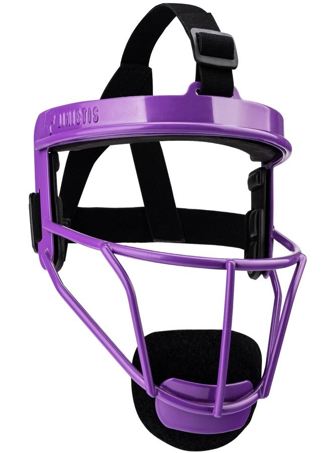 Dinictis Softball Face Mask, Lightweight, Comfortable, with Wide Field Vision, Durable and Safe Face Guards, Premium Protective Softball Fielder's Mask-Purple-Youth(M) - Image 1