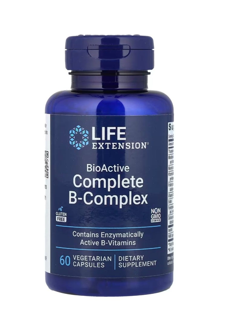 Life Extension BioActive Complete B-Complex, 60 Vegetarian Capsules - Image 1