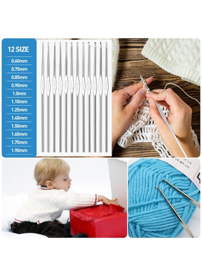 SANMUGEED 68Pcs Crochet Hooks Kit Soft Grip Crochet Needles Set Multi-Color Sweater Knitting Tool with Ring Marker and Storage Case DIY Hand Weave Art Tool for Stitch Scarves Hats Gloves - Image 4