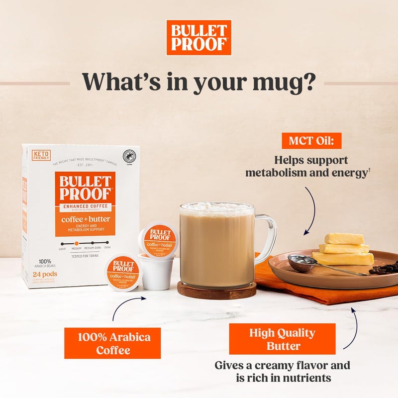 Bulletproof Coffee + Organic Grass-Fed Butter Single-Serve Pods, Keto Coffee, All-in-One Recipe with MCT Oil and Butter, Packaging May Vary - Image 5