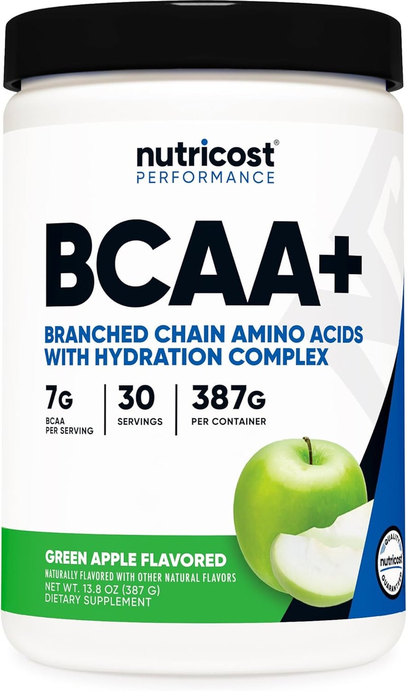 Nutricost BCAA  Hydration Powder Green Apple 30 Servings  Branched Chain Amino Acids with Hydration Complex  GlutenFree NonGMO - Image 1
