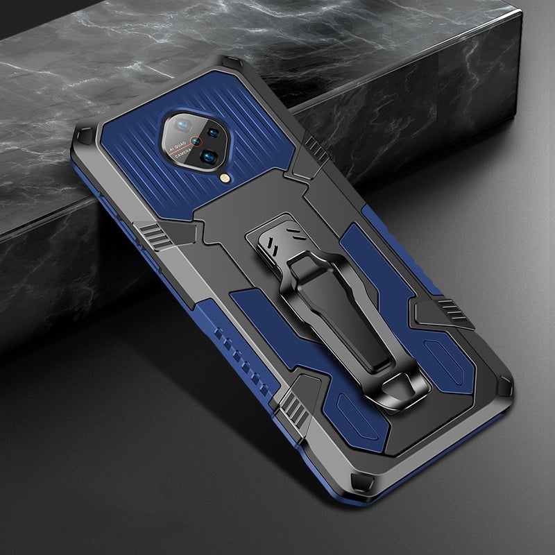 HuHa Case Cover For Vivo S1 Pro Machine Armor Warrior Shockproof PC + TPU Protective Case(Blue) - Image 1