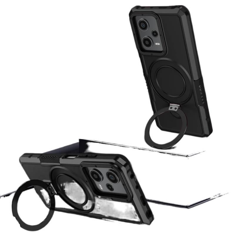 MS غطاء واقي بTPU+PC لـ Redmi Note 13 Pro مع مقاوم للصدمات وحماية من السقوط مع مقاوم للصدمات مع مقاوم لبصمات الأصابع مع حامل قابل للطي باللون بنفسجي بوظيفة حامل من مادة TPU باللون ال. - Image 4