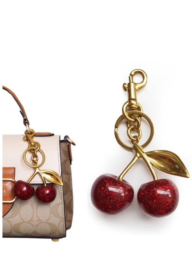 Cherry Bag Charm Keychain – Purse & Handbag Charm, Car Accessory, Gift for Women for Bags Wallets Backpacks - Image 1