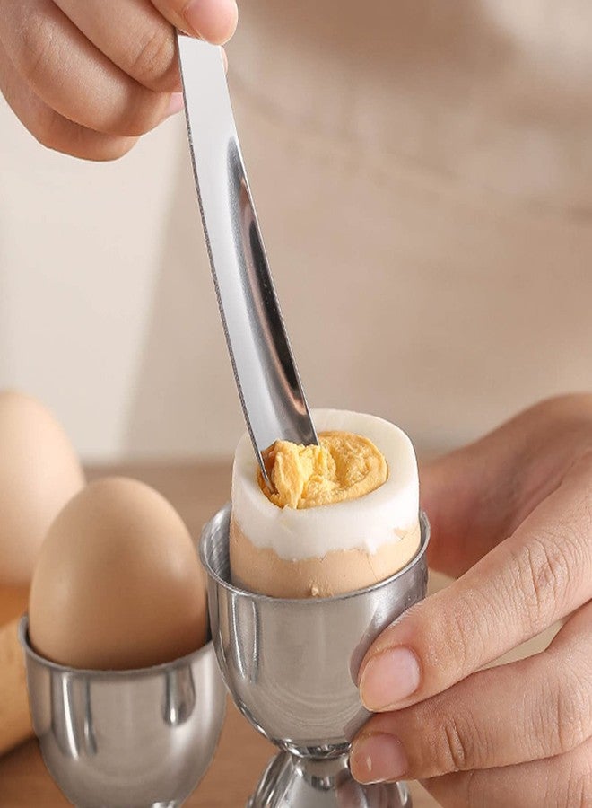 زيروديس مجموعة فتاحة بيض وقطاعة للبيض المسلوق نصف سلقة، تتضمن أكواب وملاعق بيض من الفولاذ المقاوم للصدأ، أداة مطبخ كاملة لإزالة القشرة، مناسبة لوجبة الإفطار - Image 5