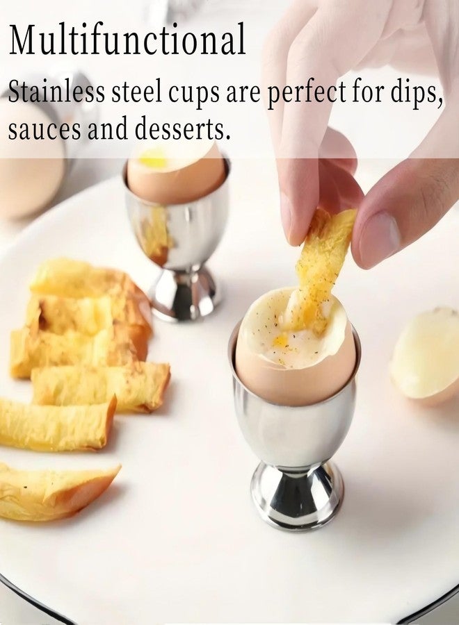 زيروديس مجموعة فتاحة بيض وقطاعة للبيض المسلوق نصف سلقة، تتضمن أكواب وملاعق بيض من الفولاذ المقاوم للصدأ، أداة مطبخ كاملة لإزالة القشرة، مناسبة لوجبة الإفطار - Image 4