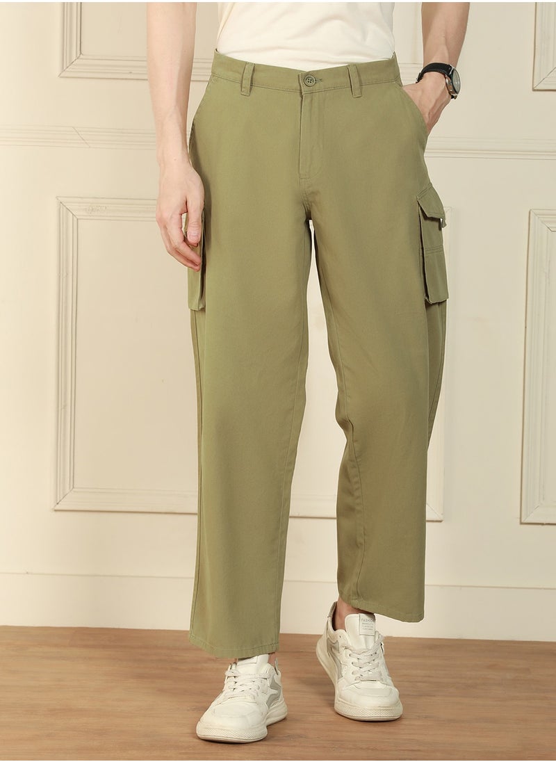 Dennis Lingo Light Olive Cargo Trouser for Men - Relaxed Fit, Versatile  - Image 1