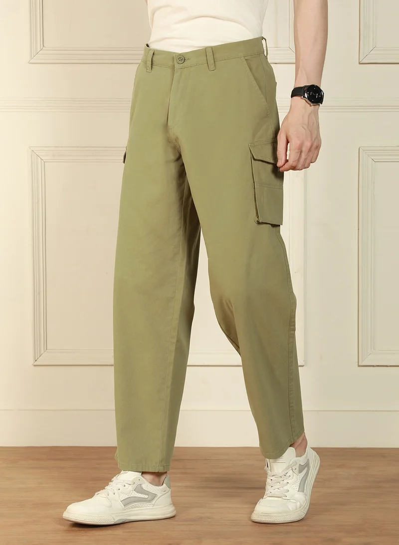 Dennis Lingo Light Olive Cargo Trouser for Men - Relaxed Fit, Versatile