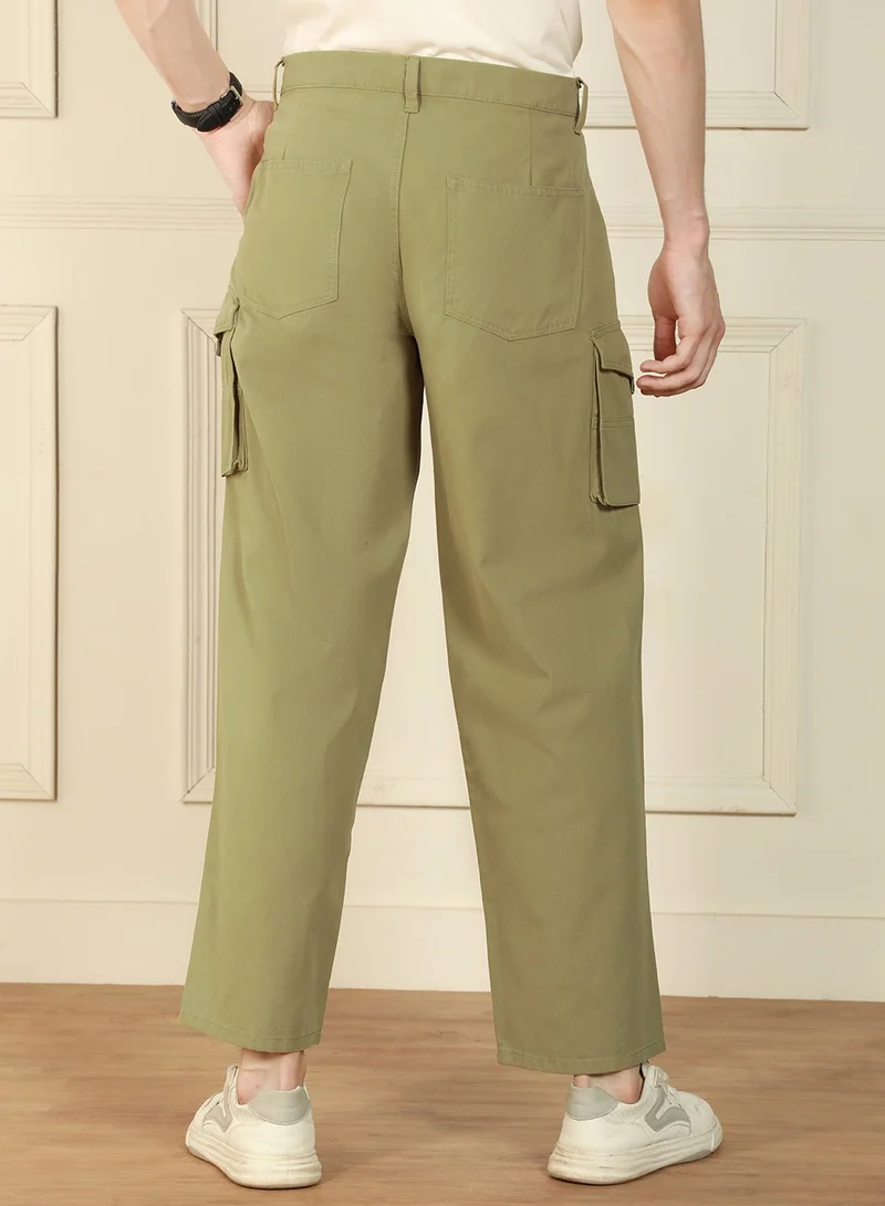 Dennis Lingo Light Olive Cargo Trouser for Men - Relaxed Fit, Versatile