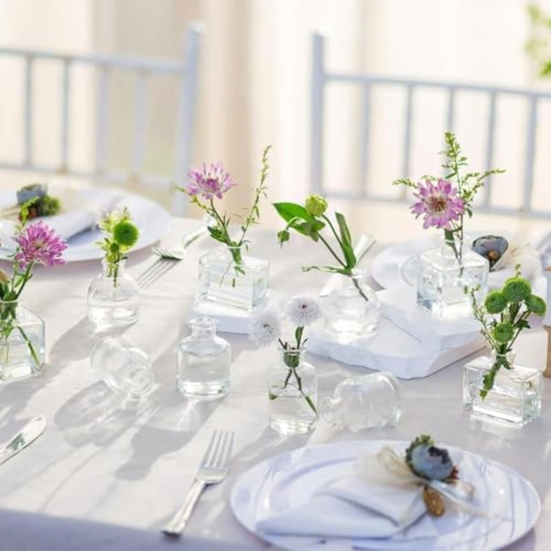 Glass Bud Vase Set of 40 Small Vases for Flowers, Clear Bud Vases in Bulk for Bouquets, Birthday Party, Anniversary, Wedding Transparent - Image 4