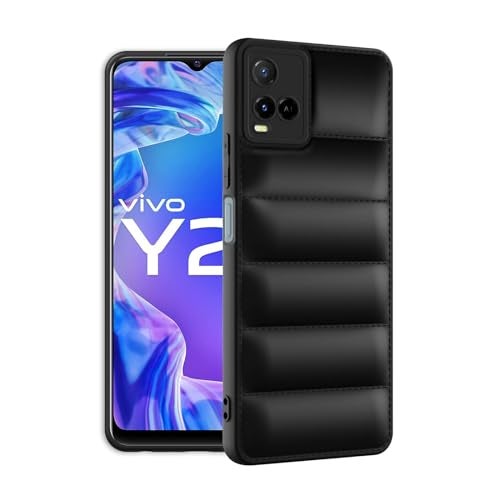 Plus Puffer Case Camera Protection Soft Back Cover for Vivo Y21 2021 - Black - Image 2
