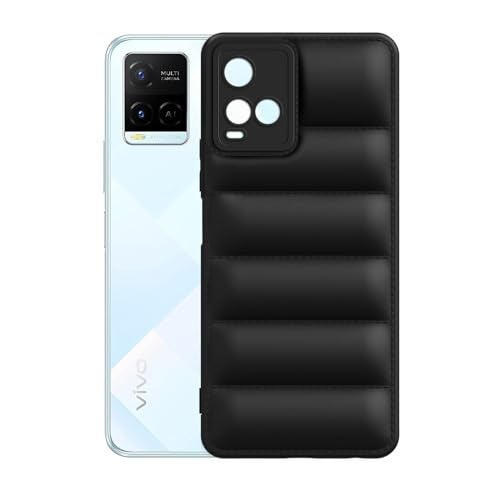 Plus Puffer Case Camera Protection Soft Back Cover for Vivo Y21 2021 - Black - Image 3