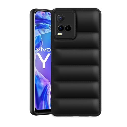 Plus Puffer Case Camera Protection Soft Back Cover for Vivo Y21 2021 - Black - Image 1