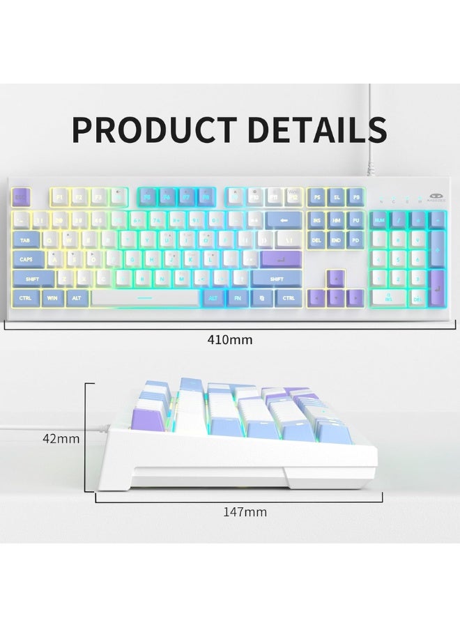 MageGee Creamy Keyboard, K2 Classic Keyboard Wired RGB Backlit 104 Keys Waterproof Ergonomic Keyboard, PC Keyboards for PC/loptop/MAC - iris VOILET - Image 5
