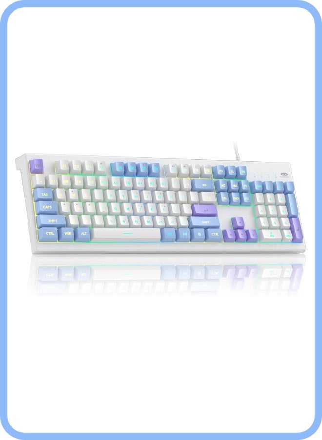 MageGee Creamy Keyboard, K2 Classic Keyboard Wired RGB Backlit 104 Keys Waterproof Ergonomic Keyboard, PC Keyboards for PC/loptop/MAC - iris VOILET - Image 1
