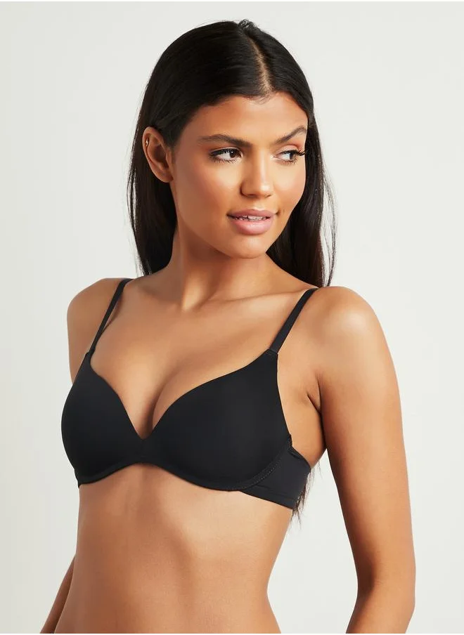 ستايلي Styli Pack of 2 - Underwired Padded T-shirt Bra