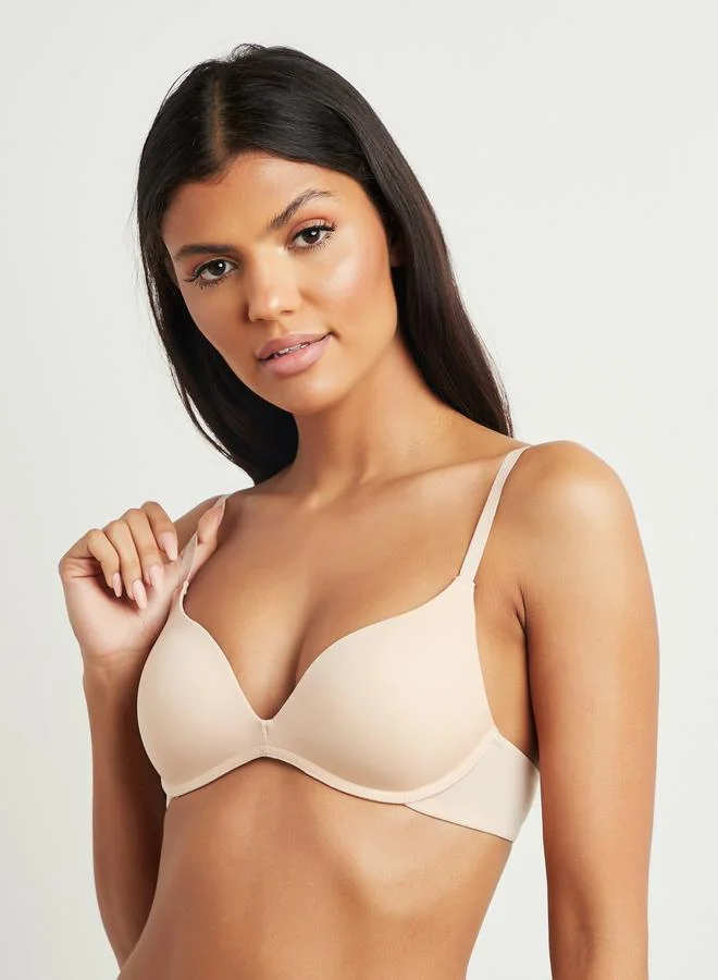 Styli Styli Pack of 2 - Underwired Padded T-shirt Bra Black/Beige