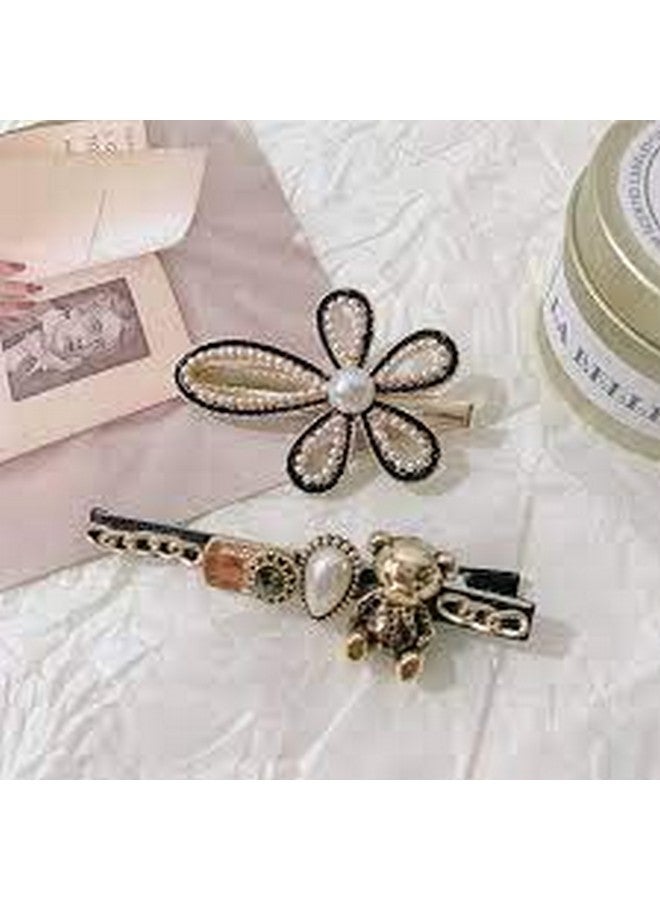 WISDOM WISDOM 5Pcs Metal Fashion Hair Clips Set, Handmade Cute Barrettes Bobby Pins, Gold pin Accessories Headwear Styling Tools, Gifts for Women Girls Decorative Party Wedding - Image 2