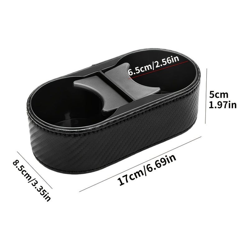 Black Leather Extra Large Car Dashboard Cup Holder Storage Box Creative Design - Image 4