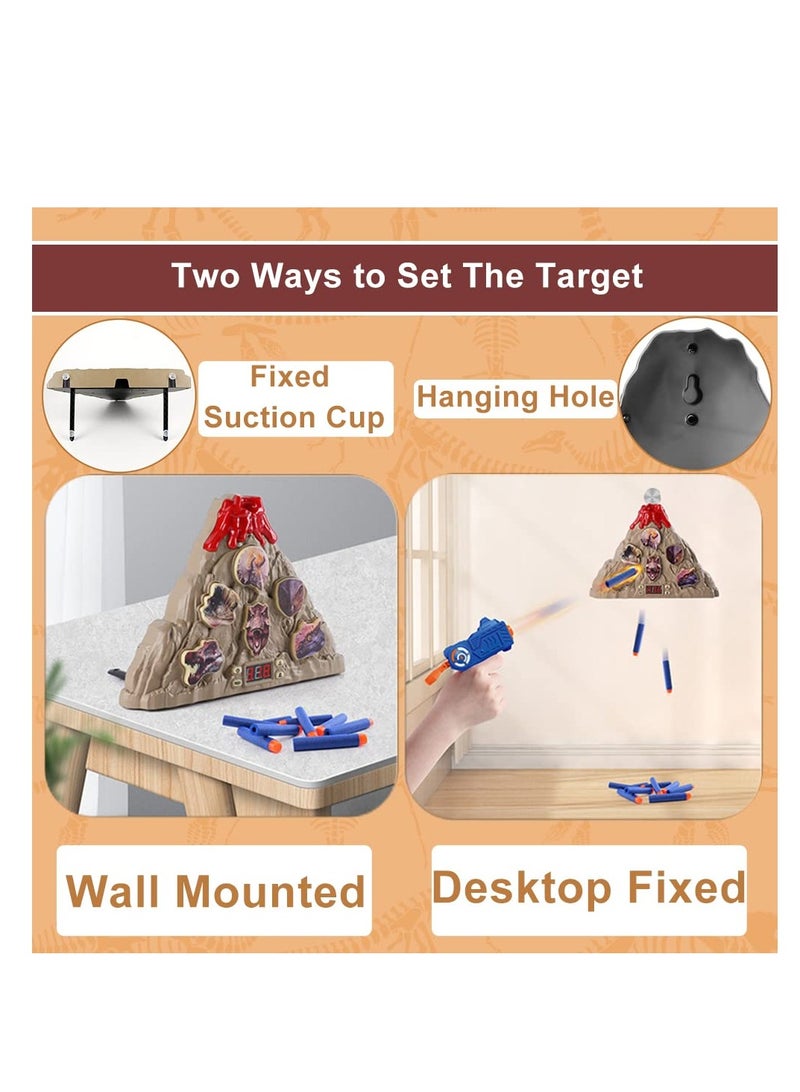 Excefore بندقية لعبة إطلاق الديناصورات للأطفال، ألعاب الديناصورات الصاخبة، هدف الديناصور مع سجل النقاط، مع 10 رصاصات فوم ناعمة، للأولاد والبنات - Image 3