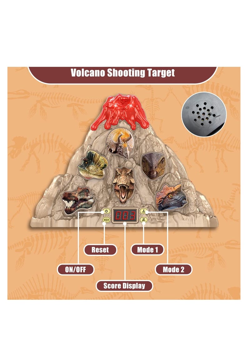 Excefore بندقية لعبة إطلاق الديناصورات للأطفال، ألعاب الديناصورات الصاخبة، هدف الديناصور مع سجل النقاط، مع 10 رصاصات فوم ناعمة، للأولاد والبنات - Image 2