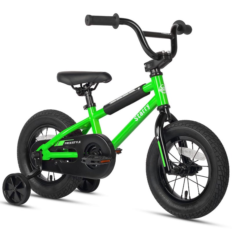 cubsala 12 Inch Kids Bike for 1 2 3 4 Years Old Boys Girls Beiginner Riders Toddlers BMX Style Bicycle with Training Wheels Coaster Brake, Green - Image 1