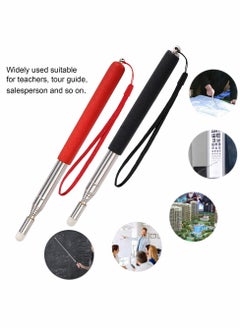 KASTWAVE Telescoping Pointer Telescopic Teachers Retractable Stick Extendable Classroom Whiteboard Presenter with Lanyard and Felt Head for Presentations 2 Pieces Black Red  - Image 4