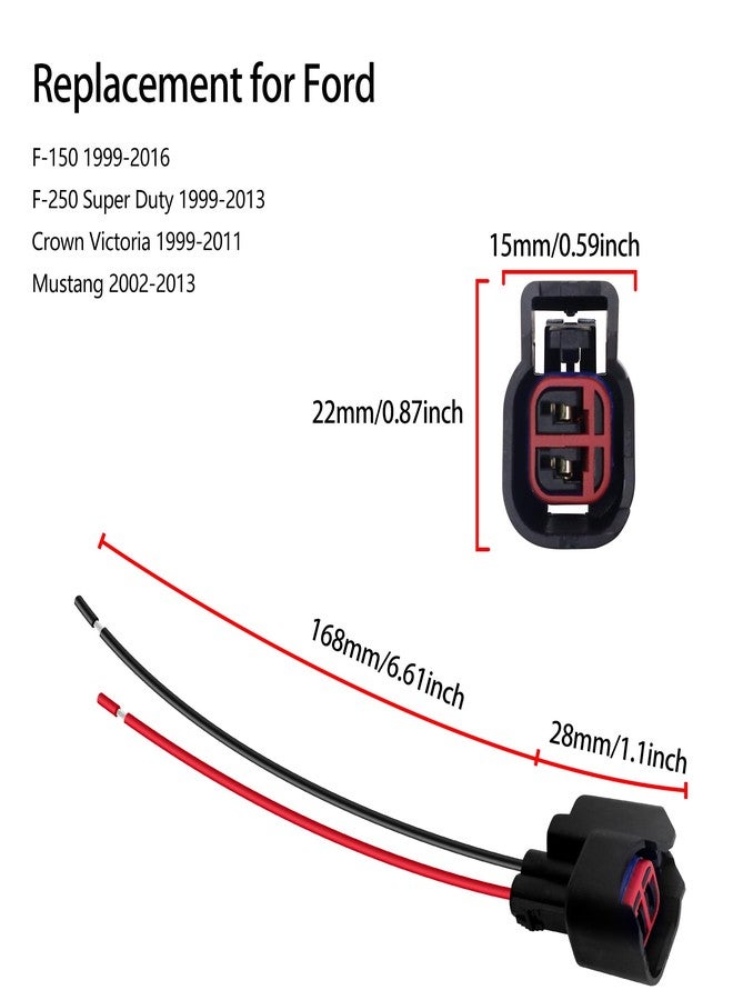 HiSport Fuel Injector ABS Sensor Wiring Harness S824 Connector Plug Wire EV6 Compatible with Ford Mustang F150 F250 Crown Victoria 8PCS - Image 5