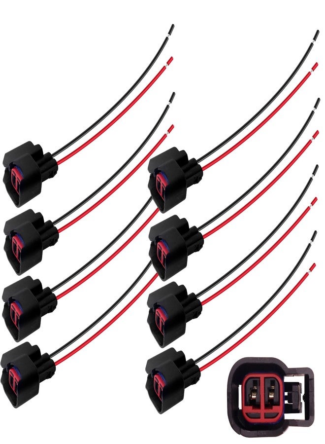 HiSport Fuel Injector ABS Sensor Wiring Harness S824 Connector Plug Wire EV6 Compatible with Ford Mustang F150 F250 Crown Victoria 8PCS - Image 1
