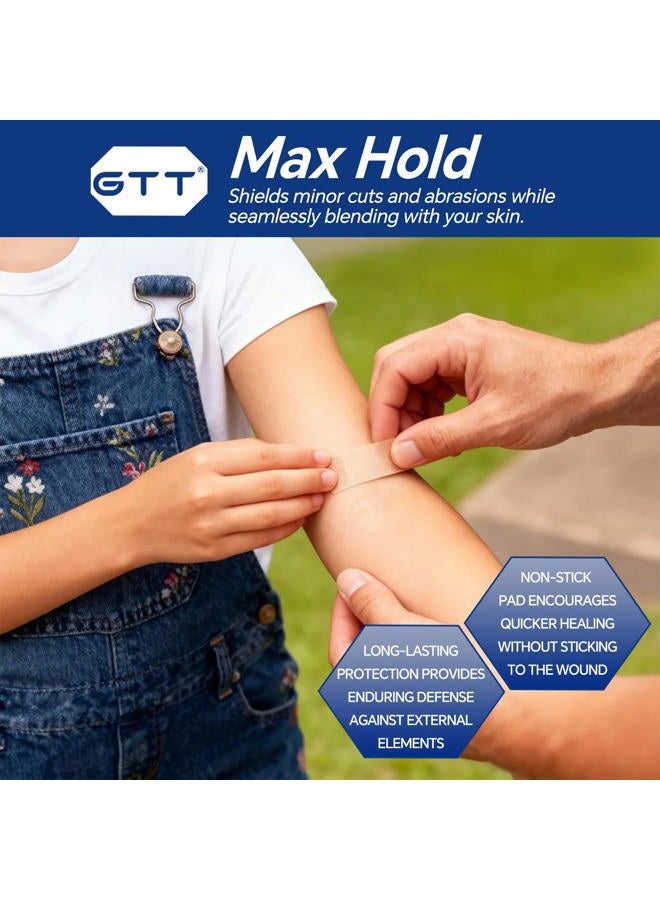 GTT 100-Piece Adhesive Bandages - Assorted Sizes, Durable & Waterproof, Extra Strong Adhesion, Soft & Comfortable for Wounds and Scrapes, Ideal for First Aid Kits & Everyday Use (100) - Image 4