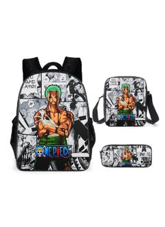 Cartoon anime backpack for primary and secondary school students, large capacity casual lightweight backpack, cartoon shoulder bag, pencil case, pencil case, and pencil case