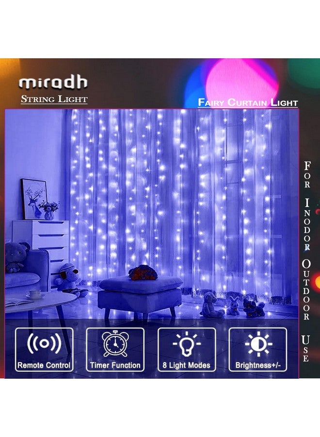 MIRADH أضواء ستارة الجنية LED MIRADH 300 متر مع جهاز تحكم عن بعد سطوع قابل للتعديل، تعمل بواسطة USB لتزيين المنزل، تزيين ديوالي، تزيين بالونات عيد الميلاد في الهواء الطلق (أزرق) - Image 5